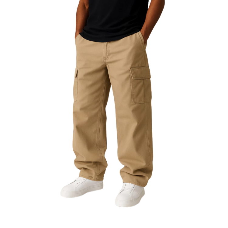 Calça Cargo Larga Cordão Bull